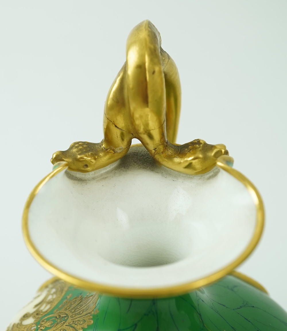 A pair of Royal Worcester fruit painted ewers, by R. Sebright, c.1903